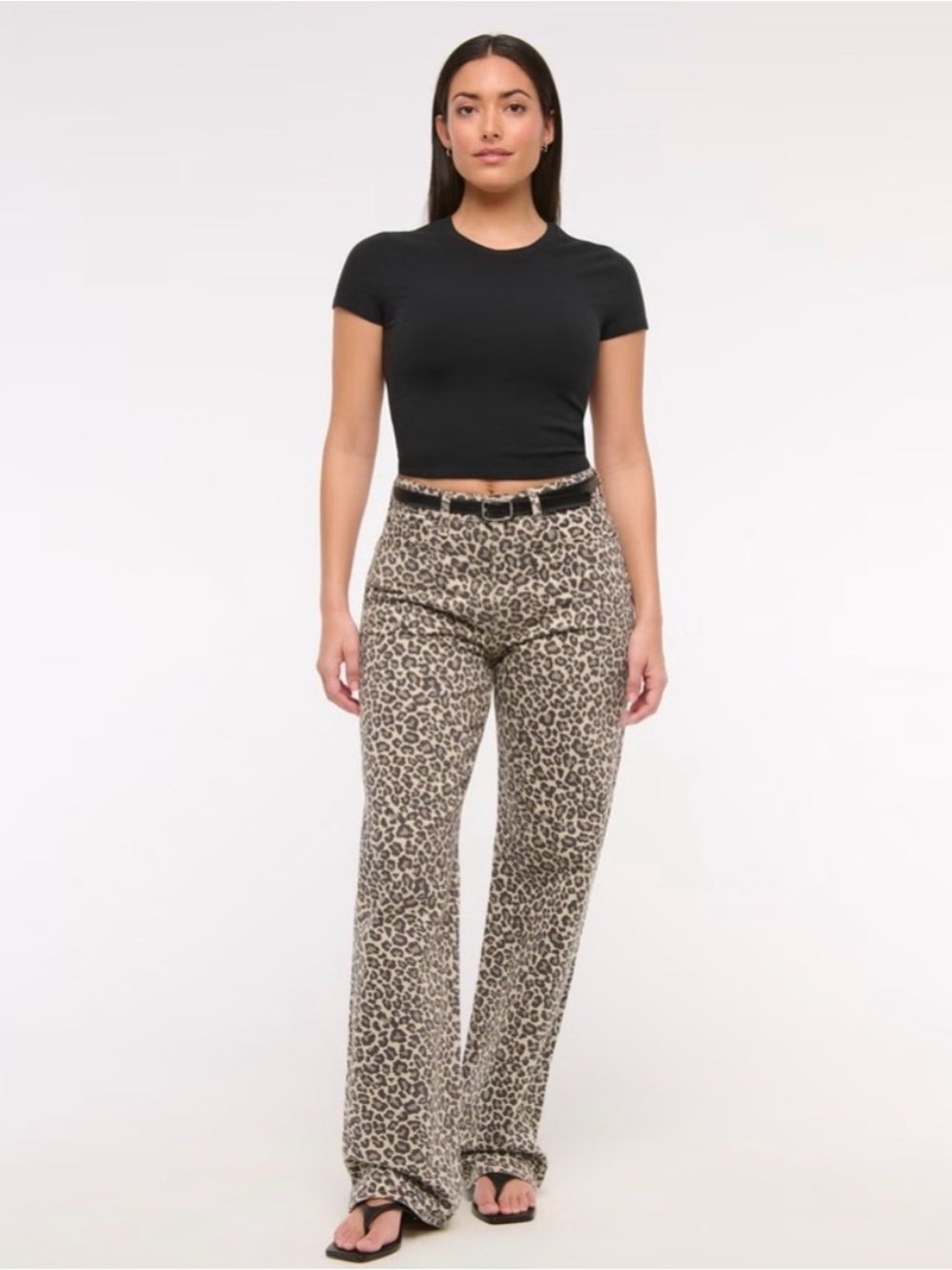 Abercrombie & Finch Leopard Print 90s relaxed high rise jeans